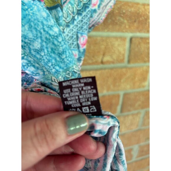 Tolani Collection Narissa Beachy Boho Tunic Top MP Multicolor Floral Size M - Picture 8 of 12